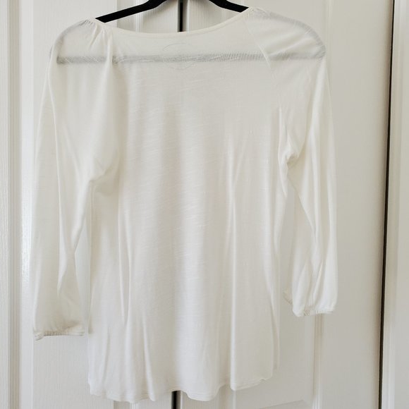 INC International Concepts White Top with Silver Embroidery - Picture 4 of 7